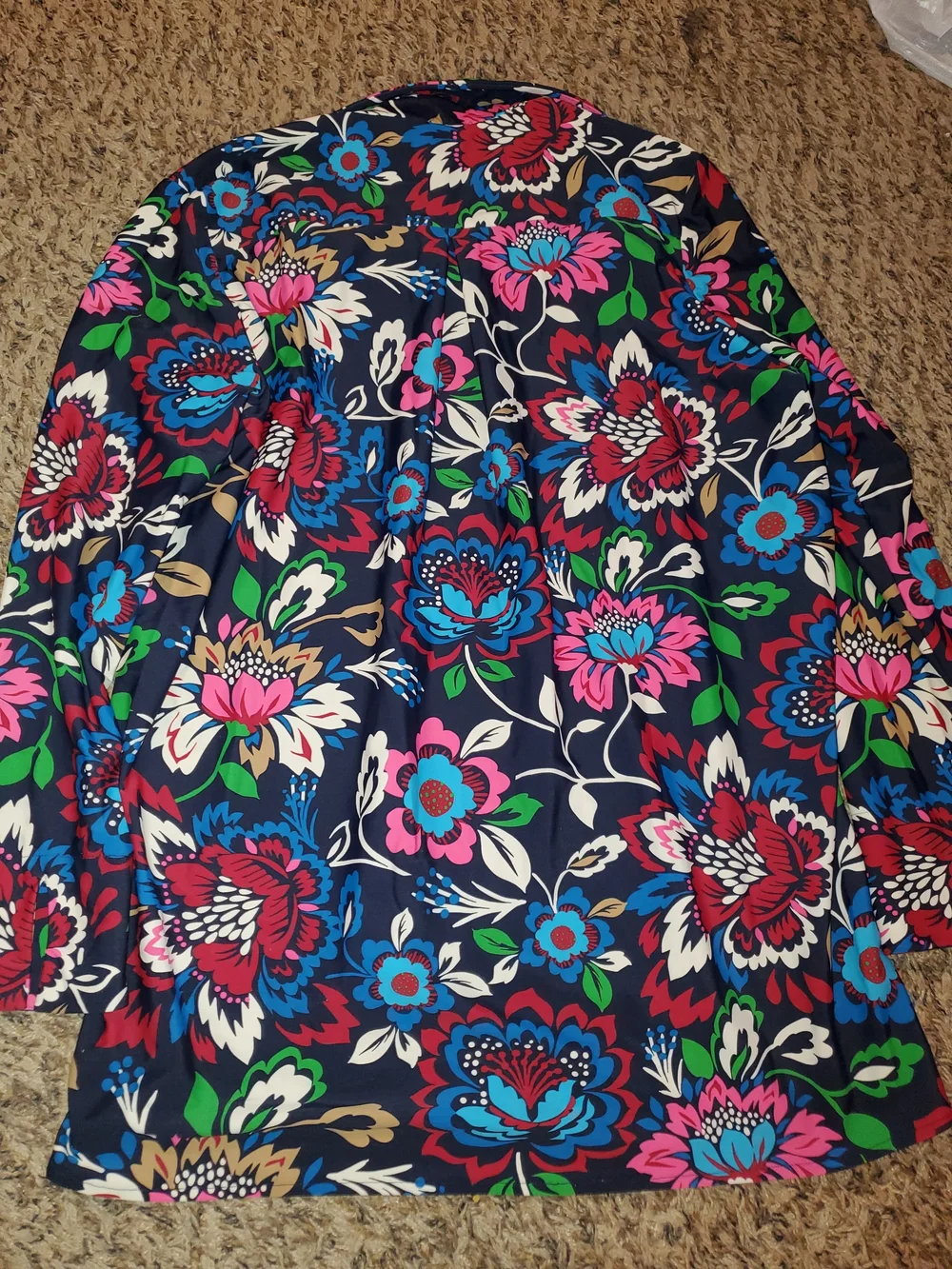 Jude Connally Navy Floral Tunic with Pink, Blue & Green - Picture 3 of 3